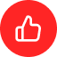 thumbs up icon red bg