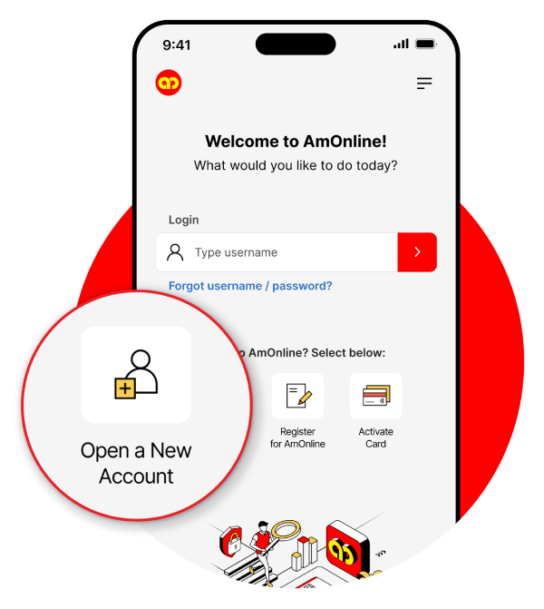 Open an Account via AmOnline App